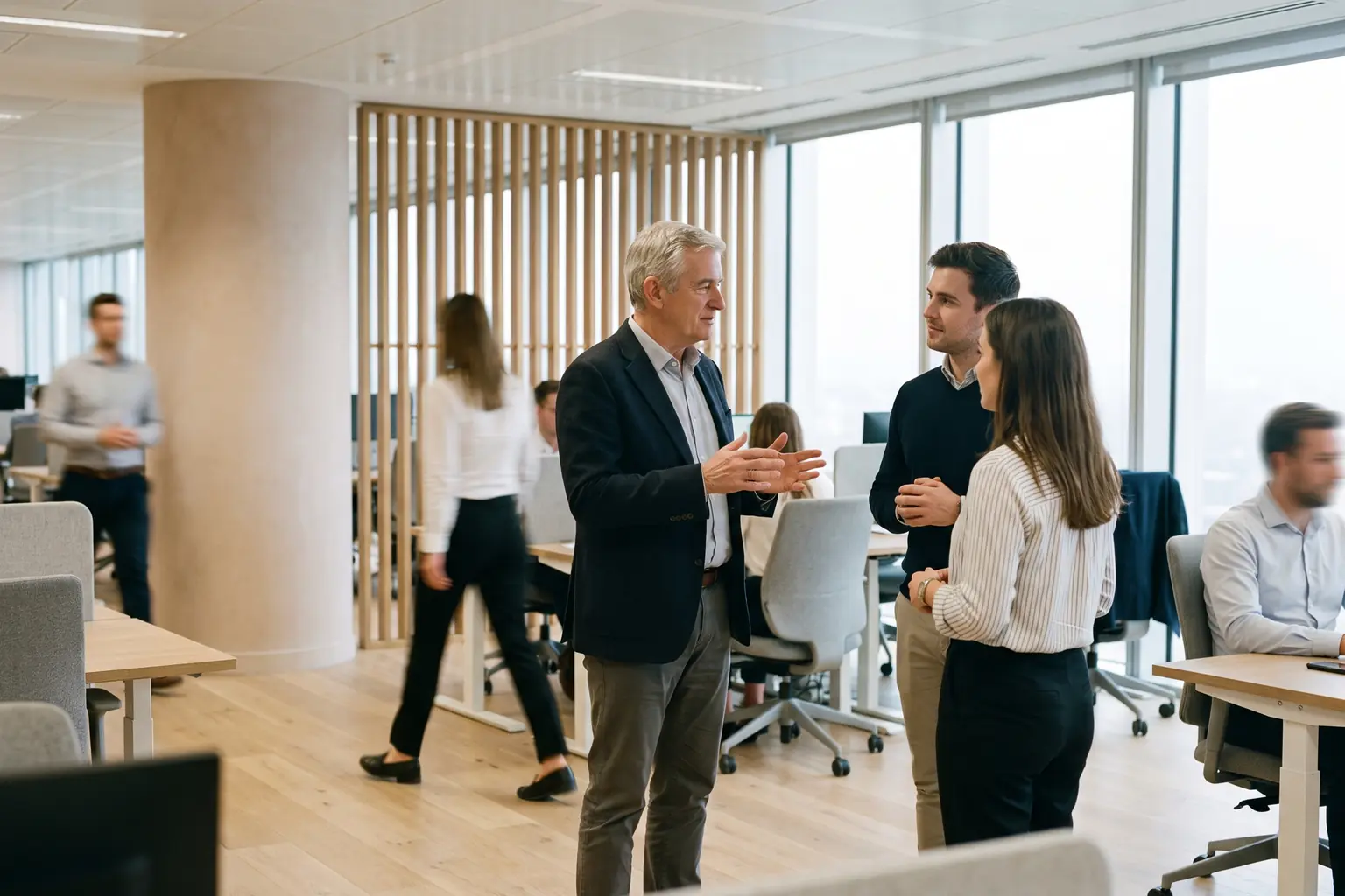 A senior executive with quiet authority in a modern boardroom